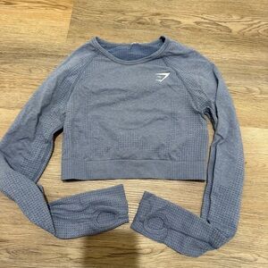 Gymshark Blue Long Sleeve Crop Top